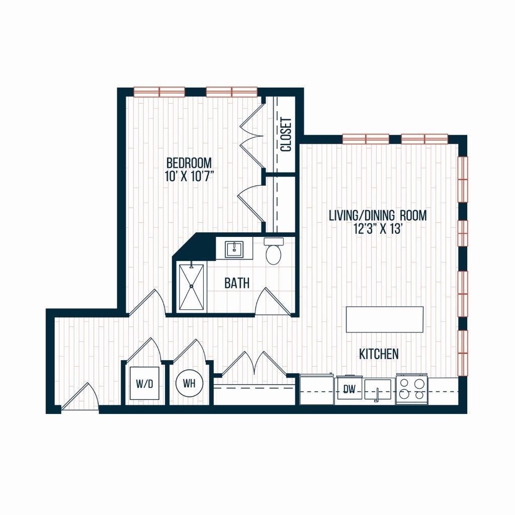 Capitol Rose Luxury Apartments in Washington, DC A21 Floor Plan